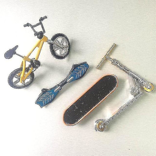 Mini Scooter Tvåhjulig Scooter Barnens Pedagogiska Leksaker Finger Scooter Cykel Fingerboard Skateboard Set Vuxna Barn Pojke Leksak Yellow