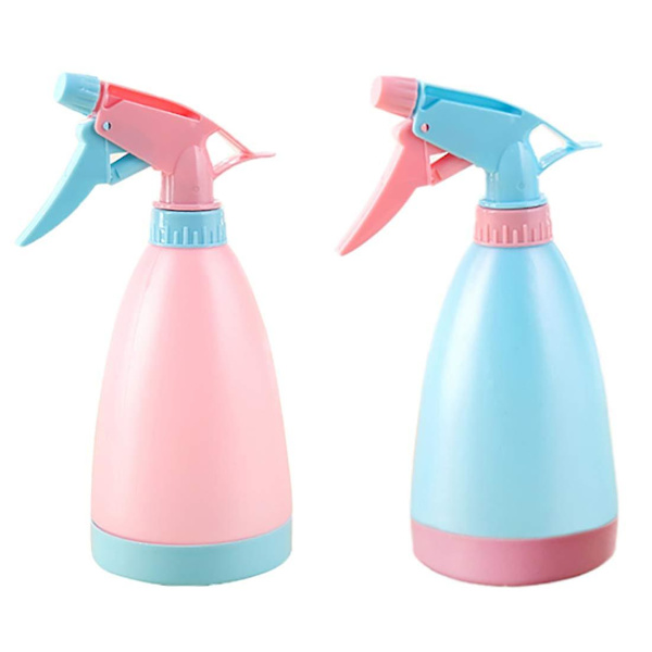 2 stk. 500 ml tomme sprayflasker til rengøring og havearbejde - Holdbar trigger-sprayer - Genopfyldelig spray - Spray op og ned i alle retninger (tilfældig farve)