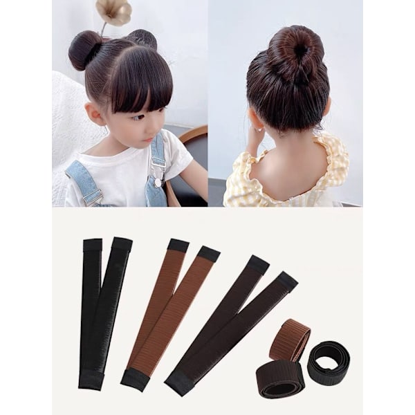 2 st Off White Hårstyling Verktyg Bun Band Bun Maker Set Hårtillbehör för Flickor Kvinnor