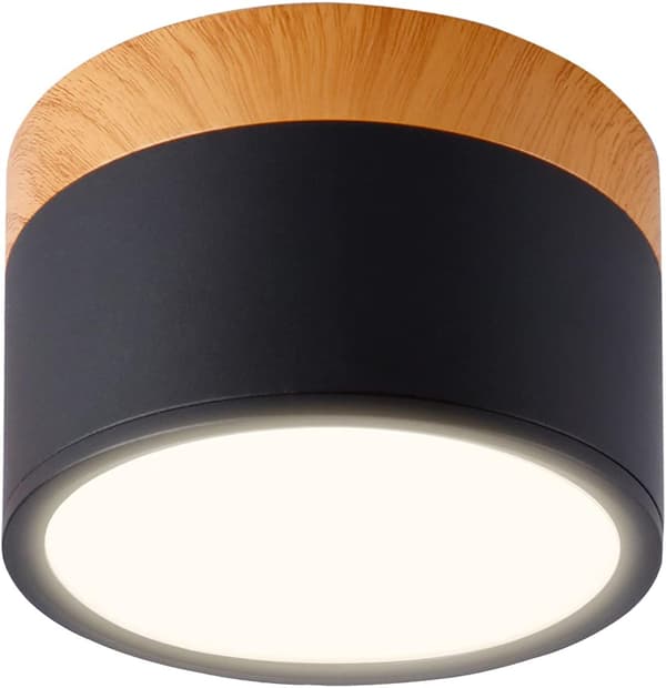 Rund loftspot LED sort varm hvid aluminium loftslampe