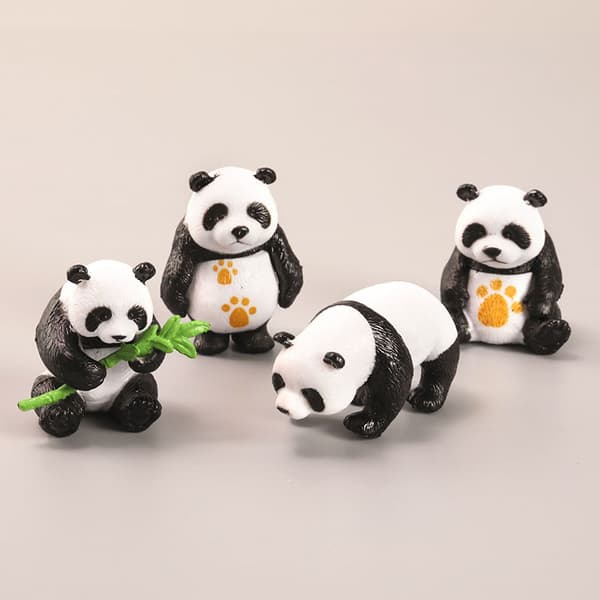 4 typer af kæmpe panda animerede dukke ornamenter