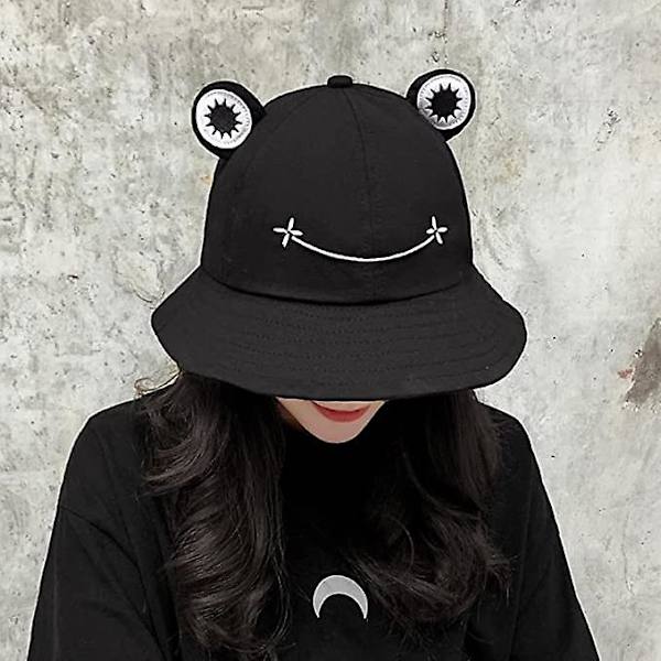 Fiskehatte Dame Fiskehat Frø Solhat Unisex Spand Spandbar Udendørs Sommerhat Til Camping Vandreture Black