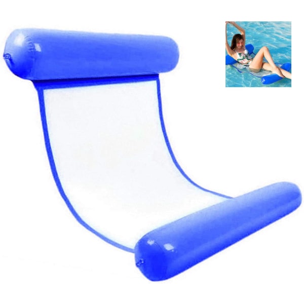 Inflatable Water Hammock - Dark Blue Floating Recliner Float Hammock, Inflatable Floating Bed Hammock 4-in-1 Multi Use Foldable Floating Hammock Por