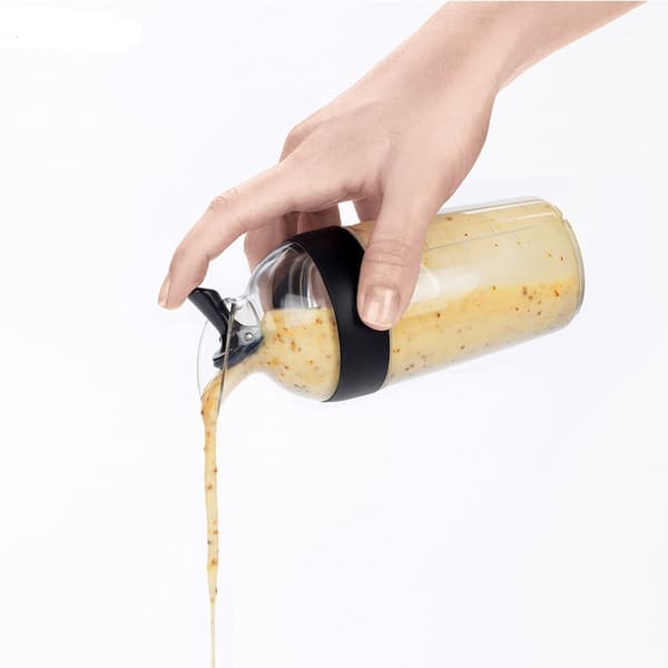 Kompakt sort salatdressing shaker - Salatdressing shaker - Transparent flaske
