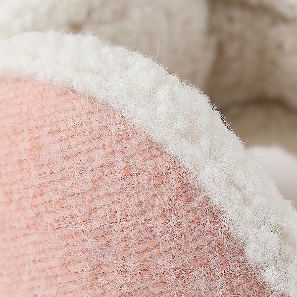 Unisex Varma Stickade Öronmuffar Dam Vinter Enfärgad Utomhus Päls Öronvärmare, Vikbar Pink