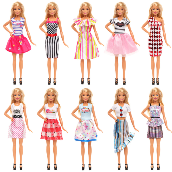 Barbie Fashion Outfit, 10 dele, 10 dukketilbehør, til