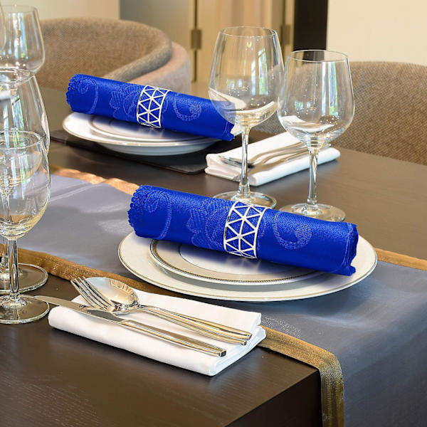12 stk. servietringe - hule servietringe - servietholder Silver