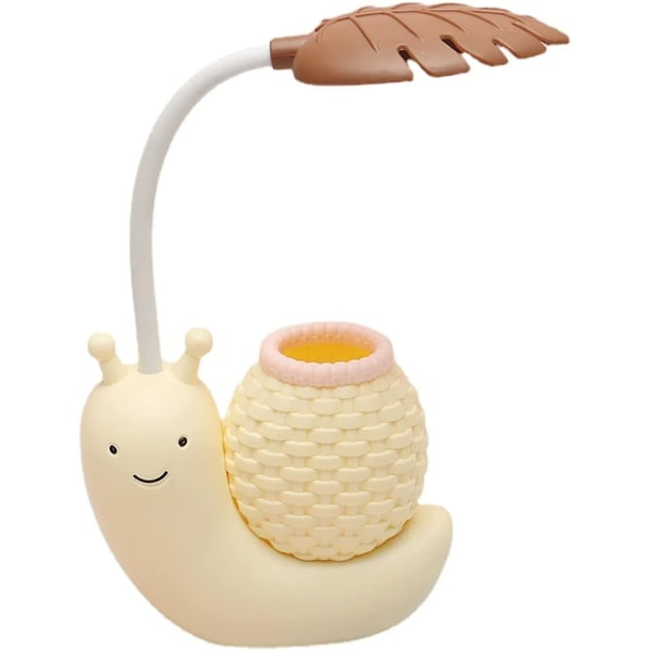 Tegneserie Snegl Lampe Penneholder Mobiltelefon Ramme Øjenbeskyttelse Studie Læselampe Usb Foldbar Opladning Sengebordslampe Gul Yellow