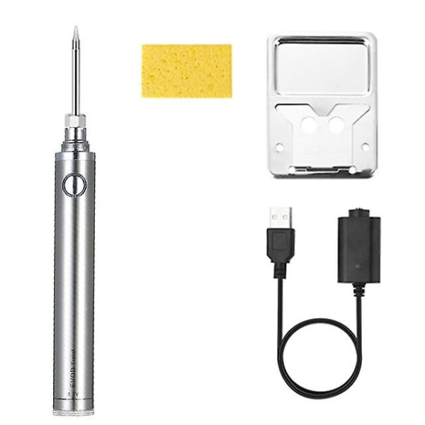 5v 15w Batteridriven Lödkolv, Med Usb Uppladdningsbar Lödkolv, Justerbar Spänning Lödkolv Silver