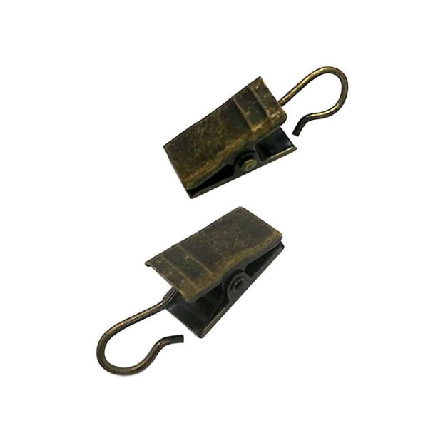 100 kpl metalliset verhoklipsit koukut kevyet ripustuskoukut juhlakoristetarvikkeet Ancient Bronze