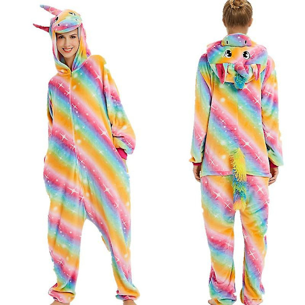 Unisex Flanell Djurpyjamas En-delad Nattkläder Hoodie Sovkläder Fest Cosplay Djur Siamesiska Pyjamas L