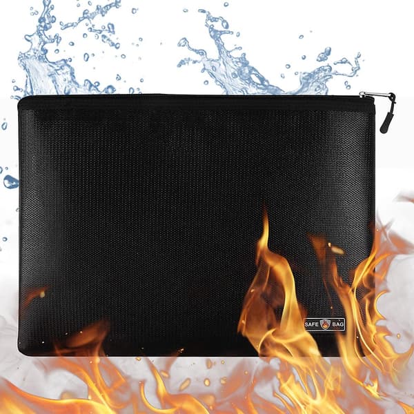250x340mm Vanntett og brannsikker dokumentpose Black