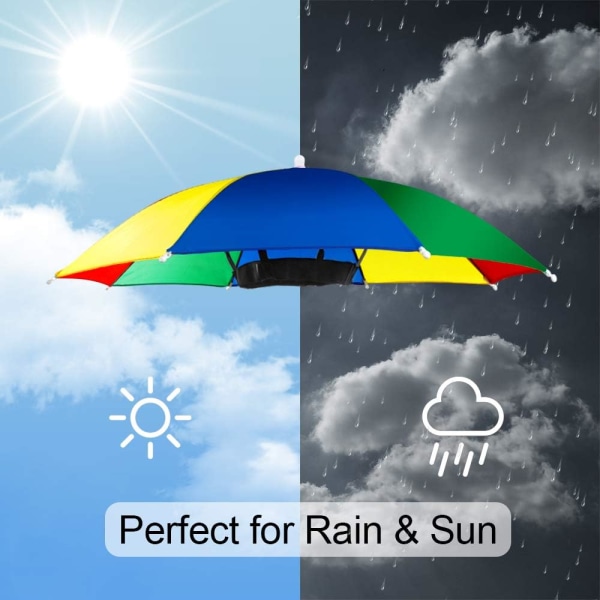 Paraplyhat, 5 STK Regnbueparaply Solsejl Fiskeparaplyhat med elastiske bånd Justerbar strandhoved paraplyhat