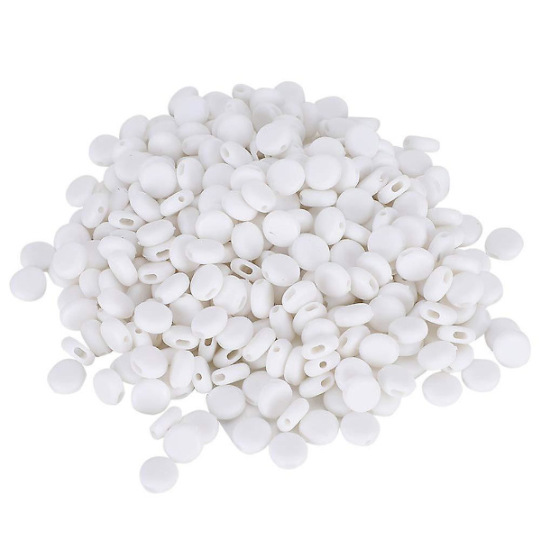 200 stk. Silikone Snorelåse, Snørebånd Elastiske Snorejusterere Snorelåse White
