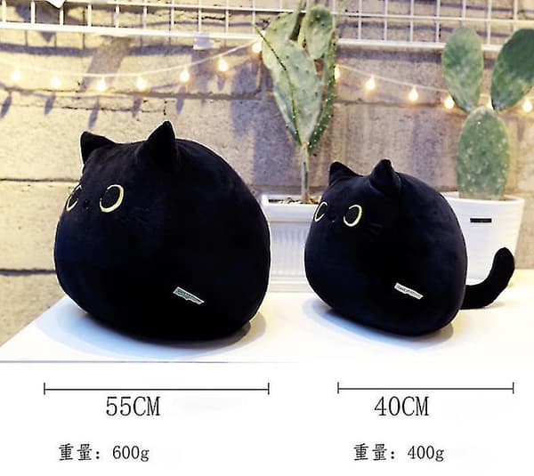 Sort Kat Form Dukke Plys Legetøj Bamse Blød Plys Bamse Til Børn 55cm