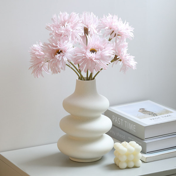 Nordisk keramisk vase, hvit vegetarisk keramikk for hjemmedekorasjon