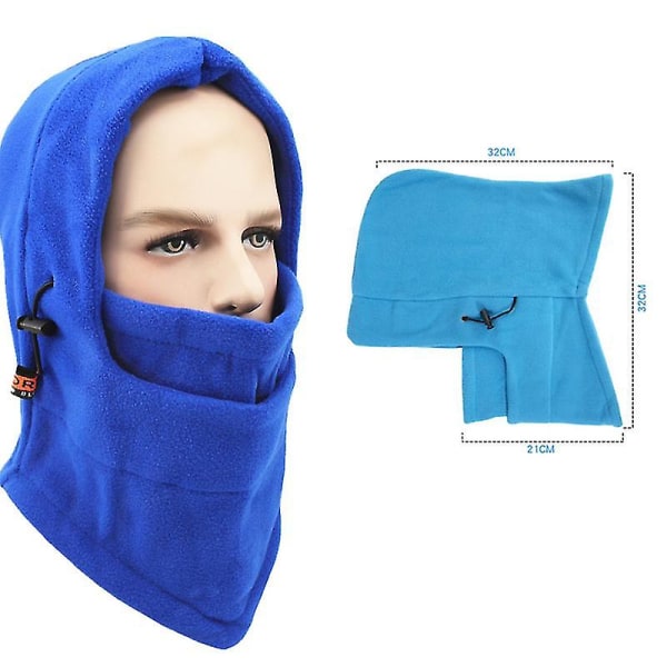 Vindtät Skidmask Thermal Huva Tung Vinter Varm Motocycle Face Cover Hatt För män Kvinnor (svart) blue