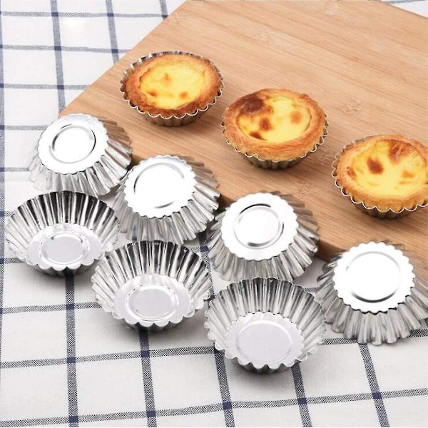 32 kpl ruostumattomasta teräksestä valmistettuja muffinipannun tartlettimuotteja, tarttumattomat leivontamuotit 20pcs