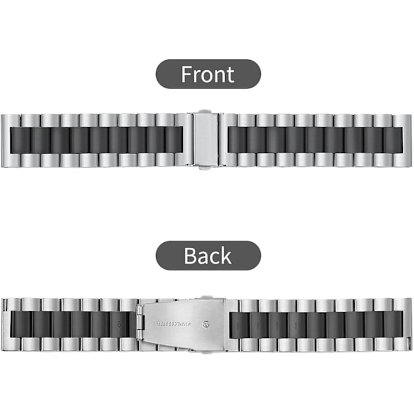 20mm Metal Rem til Ur - Sort Quick Release Remme til Ur til Mænd og Kvinder - Rustfrit Stål Rem til Smartwatch