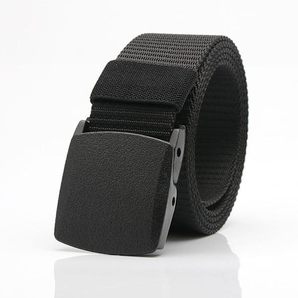 Military webbing belt in adjustable nylon canvas 120 cm nickel-free anti-allergy plastic buckle