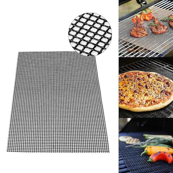 Bbq Grill Mesh Mat Set Non Stick Grilling Mesh Heat Resistant Bbq Mats För Grillning Kött Grönsaker Matlagning Bakning 40CM