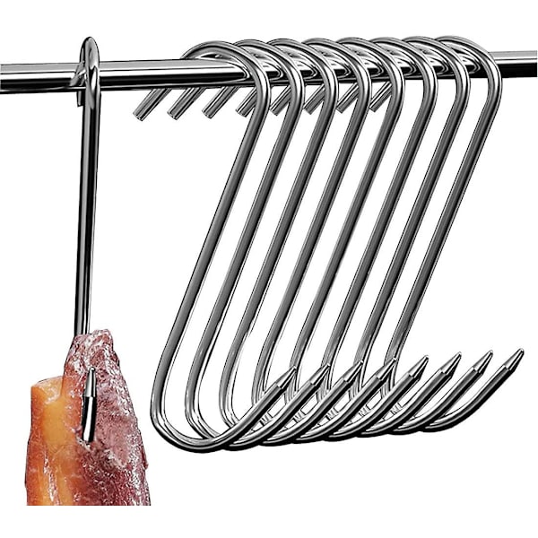 12 st slakthakkrokar, s-krokar, rostfria rökningskrokar, 15 cm, köttkrokar, fisk krokar, s-formade krokar