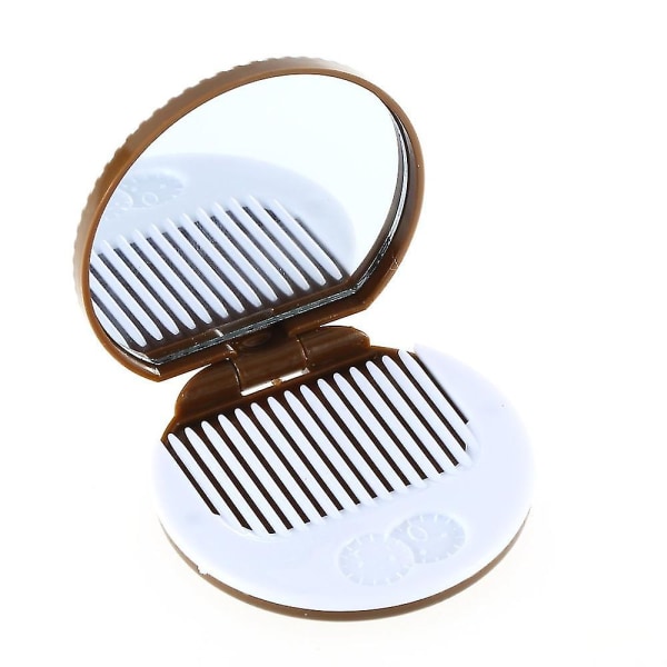 Promotion Arrival Super Deals Brown Cute Cookie Shaped Design Mirror Makeup Chocolate Comb Pocket Mirror Can Stand Mirror