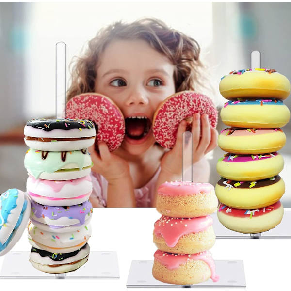 4 stk Donut Stand, Klar Akryl Bagel Holder, Donut Dessert Stand For Bryllup Bursdagsfest