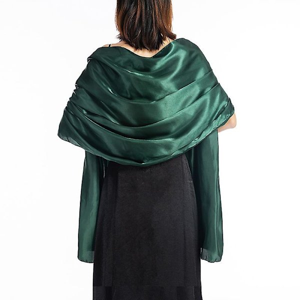 Kvinners myke brudeinnpakning stjålet sjal skjerf brudepiker Dark Green