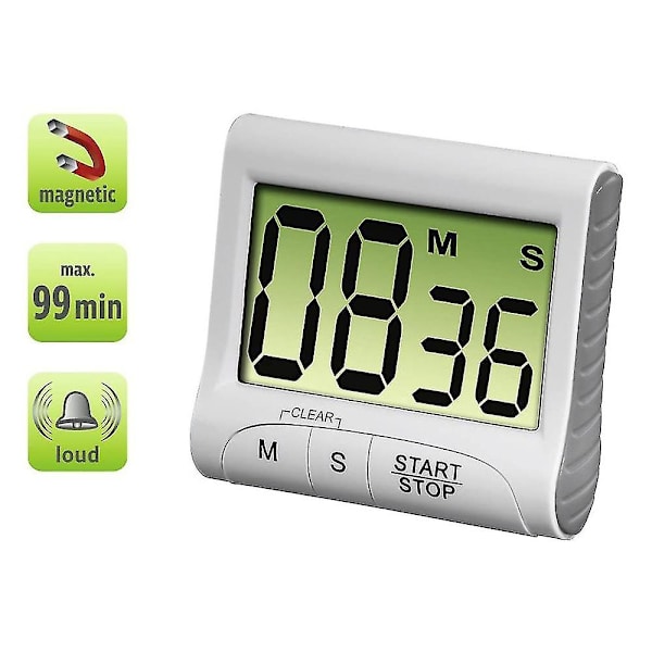 Stor display kjøkken timer digital White