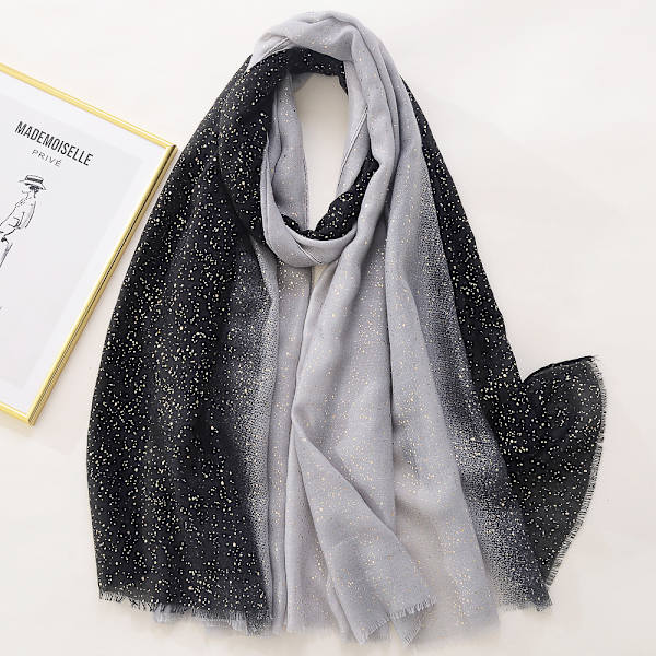 Dames Bomuldstørklæde Lang Sequin Print Sjal Fashion H
