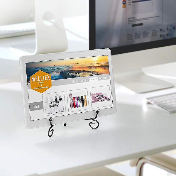 5 stk. 6 tommer jernstativ, sort jernstaffeli pladeholder fotoholder stativ, viser billeder
