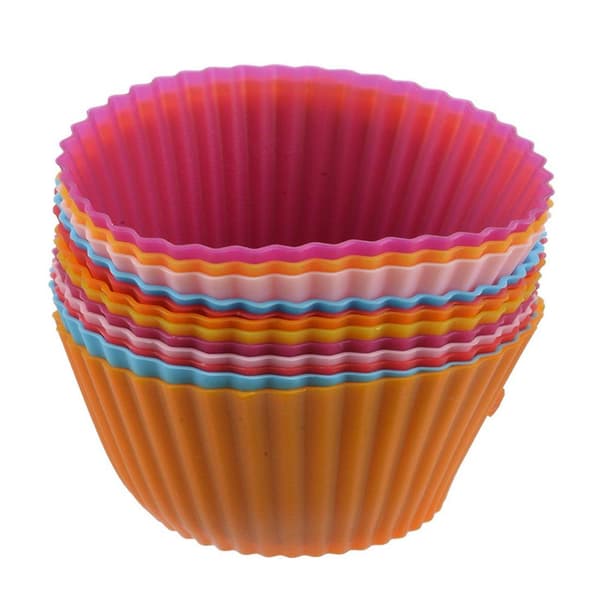 12 stk. runde silikone muffin cupcake forme bageform bageplade bagekop liner bageforme