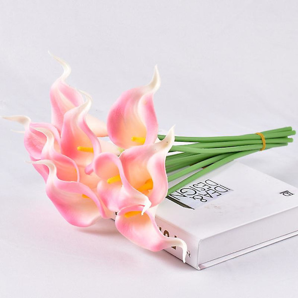 Kunstig Calla Lily 10 stk Orange Blomster Kunstige Lillier Blomsterbuket Falske Calla Lillier Plante Dcor Til Blomsterarrangement Bryllup, Braidal, H 5 10pcs