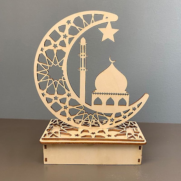 Ramadan-koristeet, kuu- ja tähti-Ramadan-valot, Ramadan-koristeet - Ramadan Eid Led-yövalo, koristepöytä C