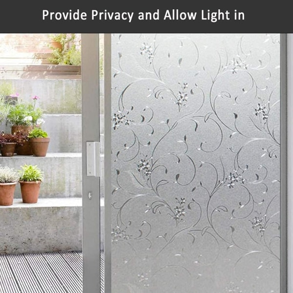 Fönsterfilm Självhäftande fönster 45x100cm Elektrostatiskt Skydda integritet Anti-UV Anti-Glance Dekorativ film för hemmakontor sovrum kök