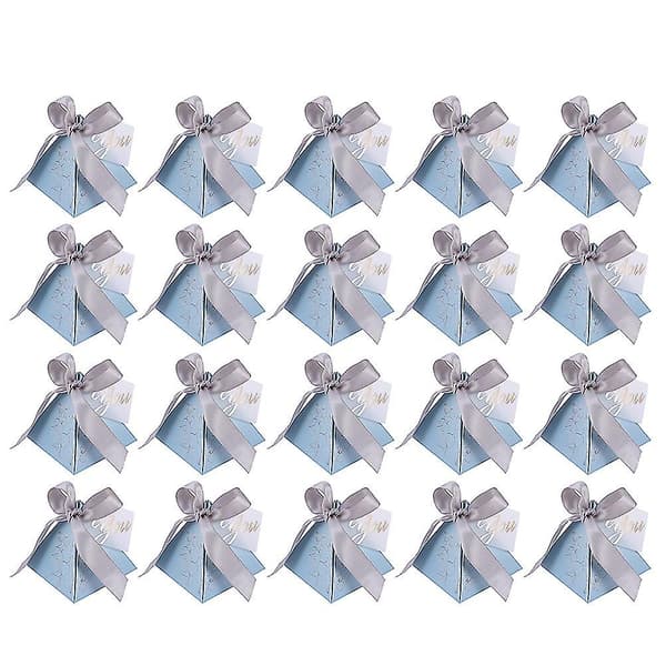 20 stk. Bryllupsfest Candy Cases Pyramid Form Design Candy Paper Boxes (blå)