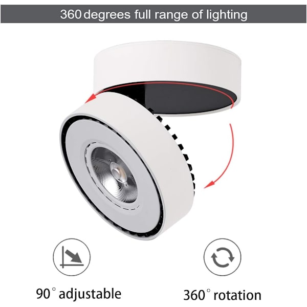 Innendørs 12W LED takjusterbar reflektor taklampe C