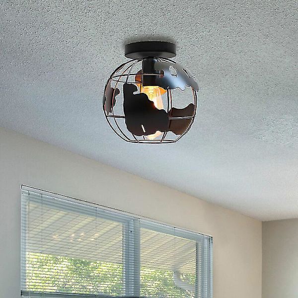 Industriell taklampe kortformet 20 cm, retro metall