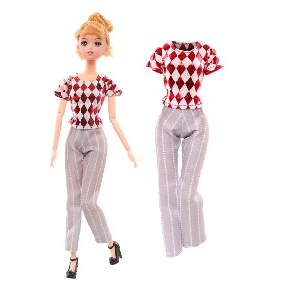 12-delt sæt med 30 cm dukketøj Barbie dukketøj pige skiftende dukketøj bukser