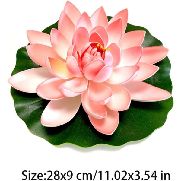 Blegrosa kunstige lotus kunstige dam planter flydende dam dekorationer falske åkander dam dekorationer med lotus blomster genbesøger hvid po