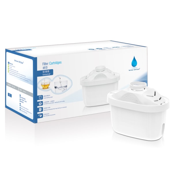 Alkaliskt vattenfilter - Ersättningsfilter för vattenkannor, pH-förbättrande patron, 7-stegs filtreringssystem för rening, 2-pack