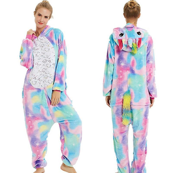Unisex Flanell Djurpyjamas En-delad Nattkläder Hoodie Sovkläder Fest Cosplay Djur Siamesiska Pyjamas M