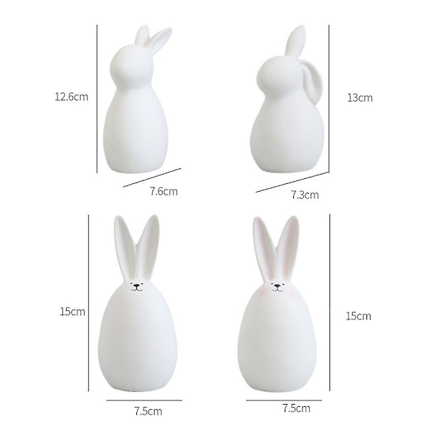 Keraaminen kani-malli veistos työpöydän ihana koristepatsas sisustuslahja Blush Rabbit