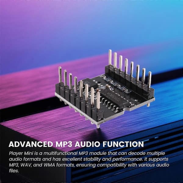 Mini MP3-spelarmodul MP3-röstdekoderkort som stöder TF-kort U-Disk IO Seriell port AD