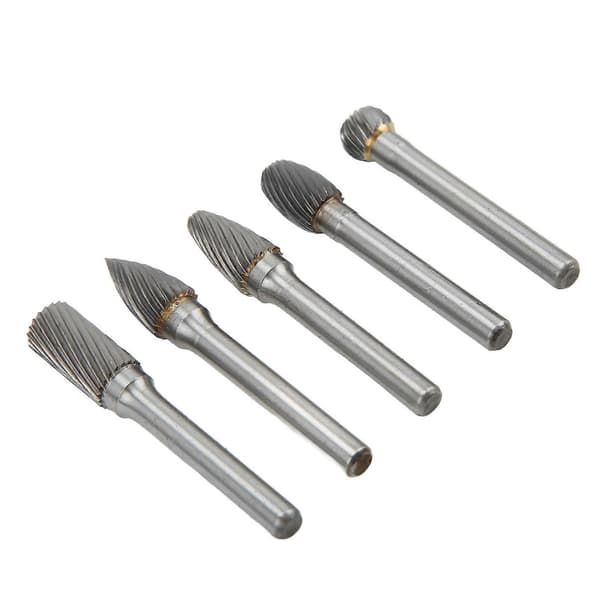5 stk./sæt roterende file sæt 6x10 mm wolframcarbid bits til polering slibning gravering boringADEFG