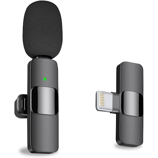 Profesjonell trådløs lavaliermikrofon for iPhone og iPad Trådløs omnidireksjonal kondensatoropptaksmikrofon for videopodcastintervjuer
