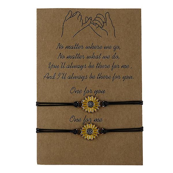 Handgjord solros Boho-armband vänskapssmycken för kvinnor flicka