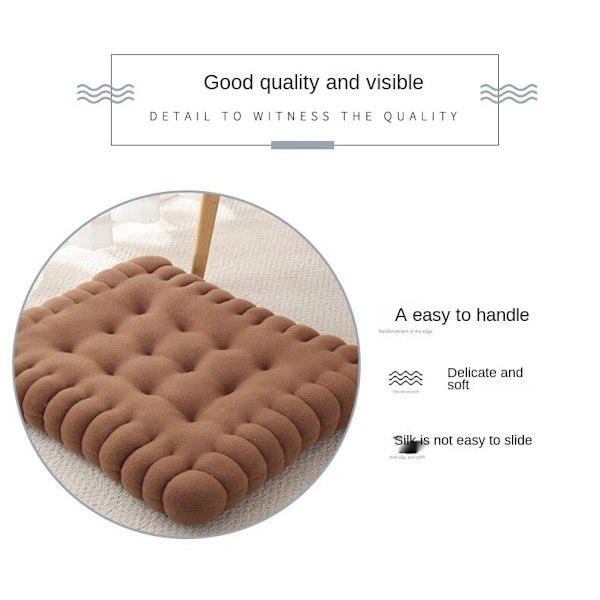 Pute Creative Soft Biscuit Shape Pute Klassisk Pude Stol Bil Pute Dekorasjon Biscuit Tatami Pute Sofa