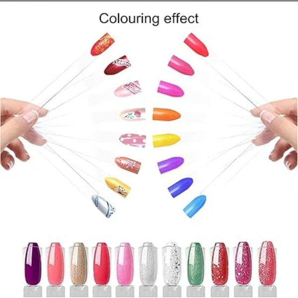 100 st Nail Color Chart, Nail Display, Nagellack Makeup Palett, Pinnar för Falska Naglar, Nail Art Övningsmodeller, Transparent